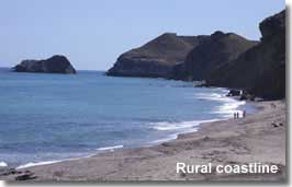 Rural beach on the Pulpi coastline