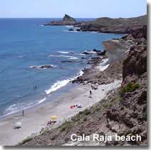 Cala Raja beach and coastline