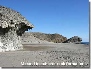 Monsul beach and volcanic rock formations