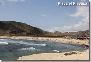 El Playazo beach against the backdrop of the Rodalquilar hillside