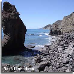 Rock formations of Sombrerico beach near Mojacar