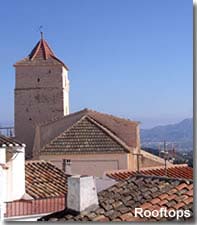 Bedar church steeple and rooftops