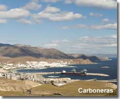Carboneras town and coastline landscape