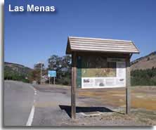 Signpost placard of Las Menas viilage in the Sierra de los Filabres