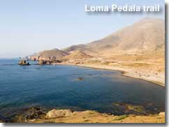 Coastline at the start of the Loma pedala trail in Cabo de Gata