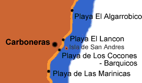 Map of Carboneras Beaches