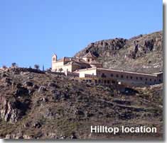 Hilltop location of the Saliente Monastery
