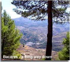 Views down to Bacares and of La Tetica de Bacares valley