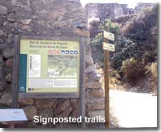 Signposted trails in the Sierra Gador mountains