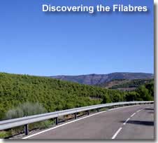 Driving route in the Filabres mountains and valleys of Almeria in Southern Spain