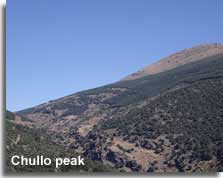 Walking trail to the Chullo peak in the Sierra Nevada mountains of Almeria